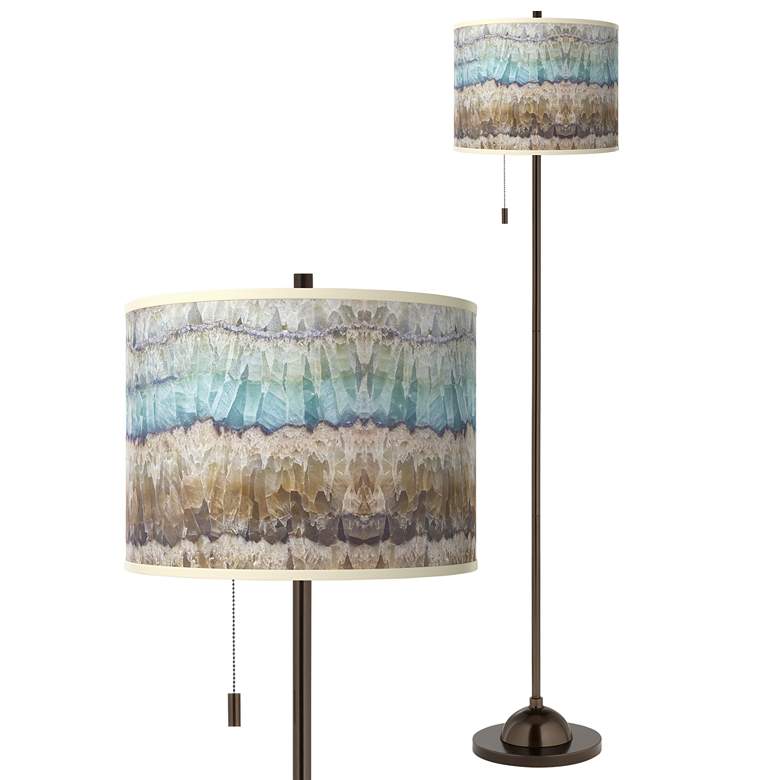 Image 1 Giclee Glow Bronze Club 62" High Marble Jewel Shade Floor Lamp