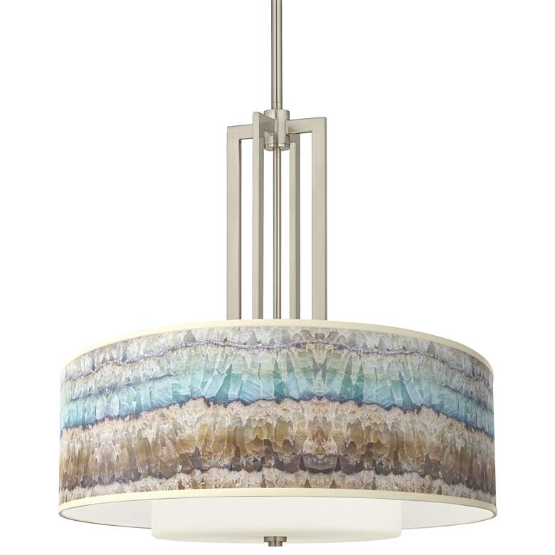 Image 1 Giclee Glow Carey 24" Marble Jewel Brushed Nickel 4-Light Chandelier