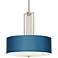 Giclee Glow Carey 24" Modern Blue Silk Double Drum Shade Chandelier