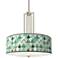 Giclee Glow Carey 24" Nickel 4-Light Misty Morning Shade Chandelier