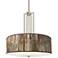 Giclee Glow Carey 24" Paper Bark Pattern Shade 4-Light Chandelier