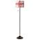 Giclee Glow Corallium Pattern Shade 62" High Bronze Club Floor Lamp