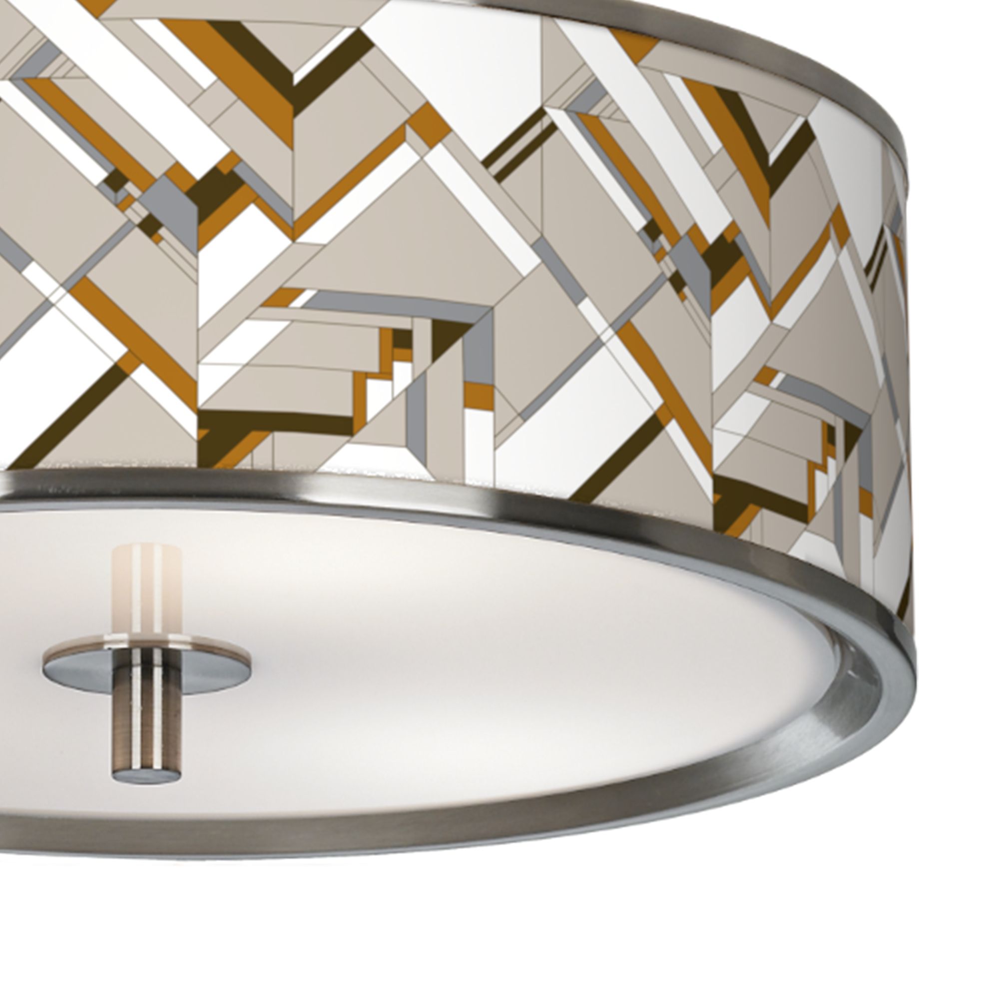 Image 3 Giclee Glow Craftsman Mosaic Shade 14" Rustic Modern Ceiling Light more views