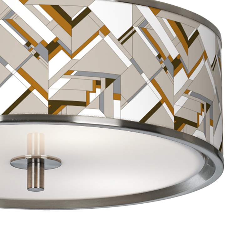 Image 3 Giclee Glow Craftsman Mosaic Shade 14" Rustic Modern Ceiling Light more views