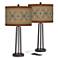 Giclee Glow Desert Diamonds 25 1/2" Bronze USB Table Lamps Set of 2