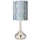 Giclee Glow Drifting Petals 23 1/2" High Silver Droplet Table Lamp