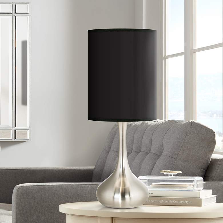 Image 1 Giclee Glow Droplet 23 1/2" All Black Shade Modern Table Lamp