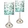Giclee Glow Droplet 23 1/2" Aqua Mosaic Shade Table Lamps Set of 2