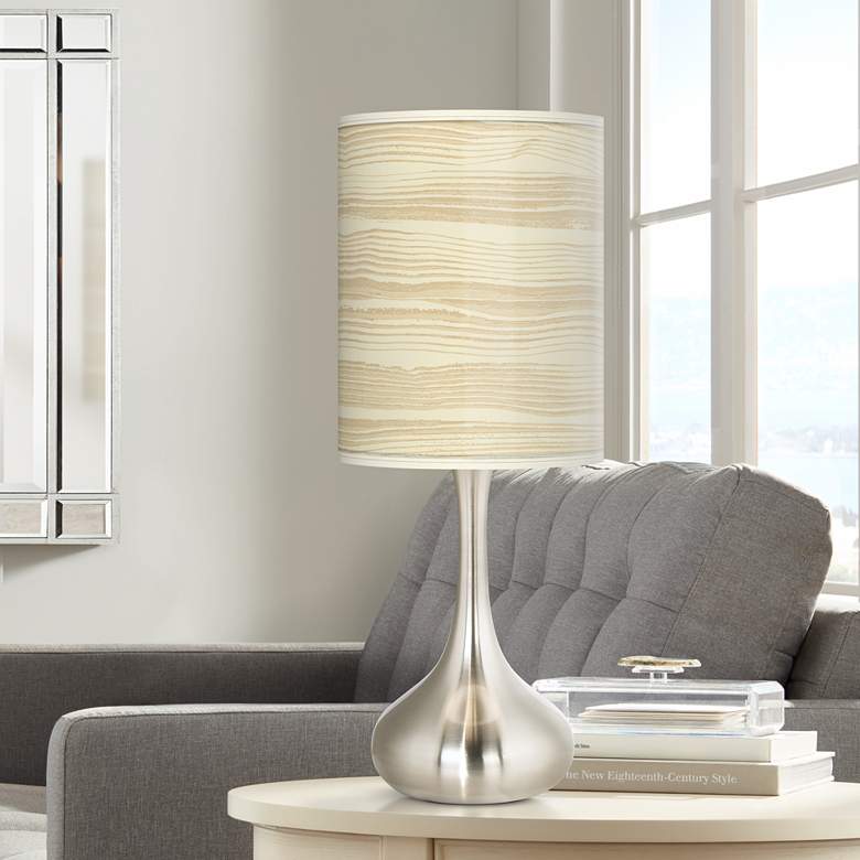 Image 1 Giclee Glow Droplet 23 1/2" Birch Blonde Shade Modern Table Lamp