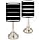 Giclee Glow Droplet 23 1/2" Bold Black Stripe Modern Lamps Set of 2