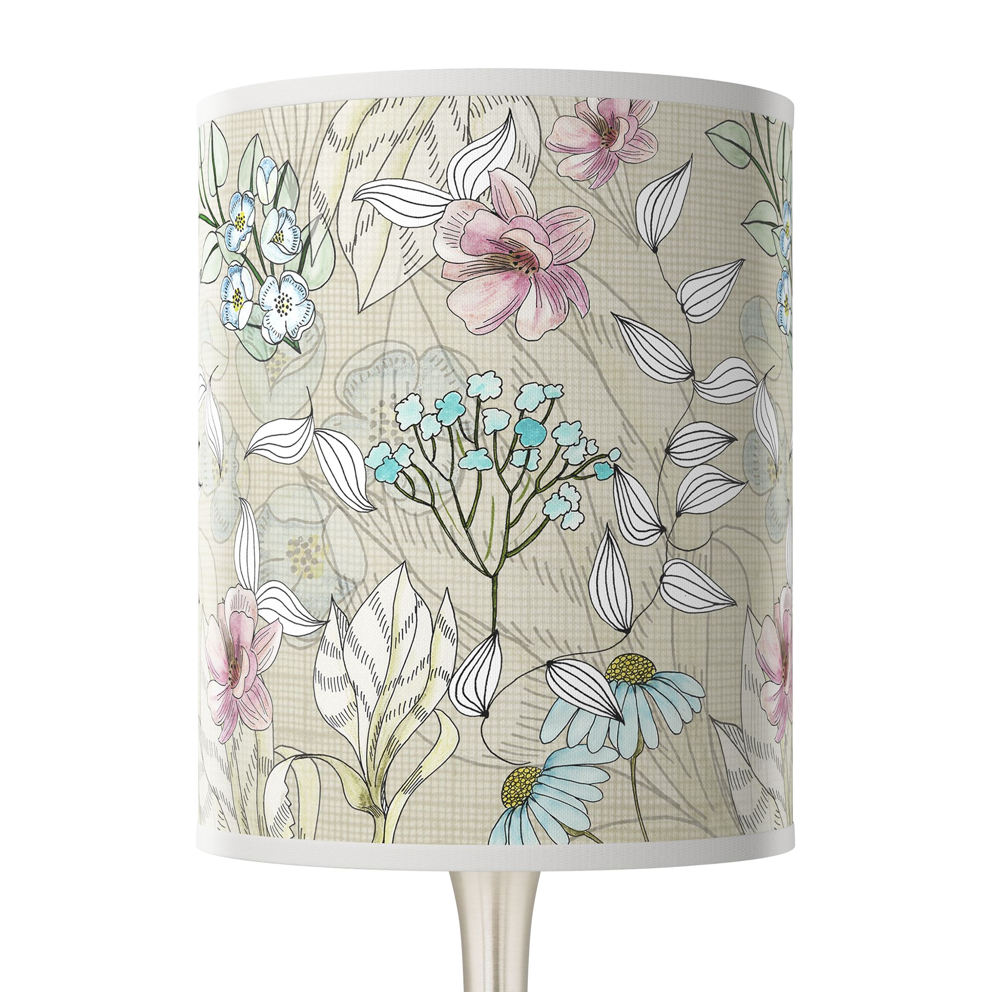 Image 2 Giclee Glow Droplet 23 1/2" Botanical Shade Brushed Nickel Table Lamp more views