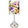 Giclee Glow Droplet 23 1/2" Bountiful Blooms Shade Nickel Table Lamp