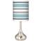 Giclee Glow Droplet 23 1/2" Coastal Blue Stripes Modern Table Lamp