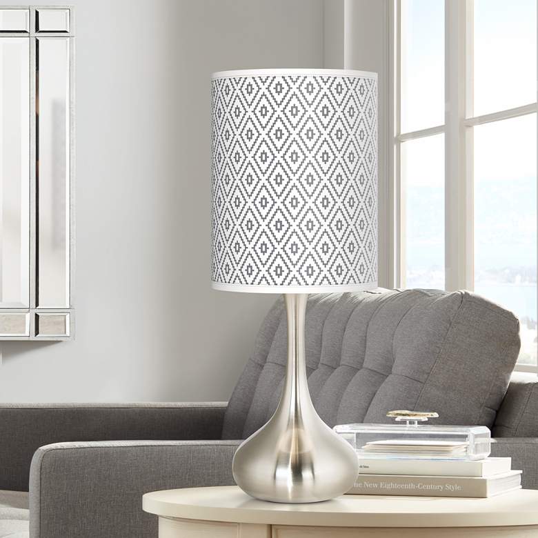 Image 1 Giclee Glow Droplet 23 1/2" Diamonds Shade Modern Table Lamp