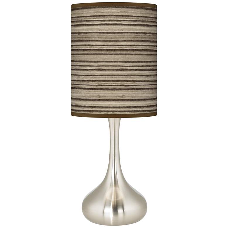 Image 2 Giclee Glow Droplet 23 1/2" Faux Cedar Zebrawood Shade Table Lamp
