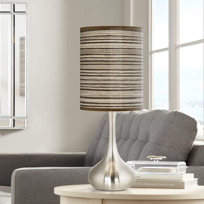 Image 1 Giclee Glow Droplet 23 1/2" Faux Cedar Zebrawood Shade Table Lamp