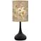 Giclee Glow Droplet 23 1/2" Floral Spray Shade Modern Black Table Lamp