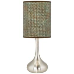 Giclee Glow Droplet 23 1/2" Interweave Patina Shade Modern Table Lamp