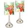 Giclee Glow Droplet 23 1/2" Island Floral Tropical Lamps Set of 2
