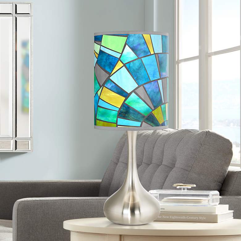 Image 1 Giclee Glow Droplet 23 1/2" Lagos Mosaic Shade Modern Table Lamp