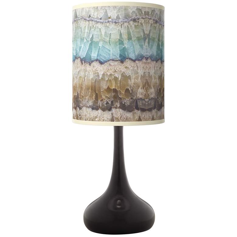 Image 1 Giclee Glow Droplet 23 1/2" Marble Jewel Shade Black Finish Table Lamp