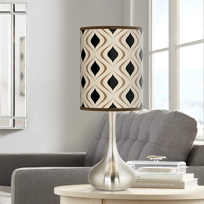 Image 1 Giclee Glow Droplet 23 1/2" Retro Lattice Shade Modern Table Lamp