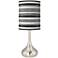 Giclee Glow Droplet 23 1/2" Stripes Noir Nickel Finish Table Lamp