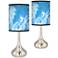 Giclee Glow Droplet 23 1/2" Ultrablue Shade Modern Lamps Set of 2