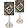 Giclee Glow Droplet 23 1/2" Woodwork Diamonds Shade Lamps Set of 2