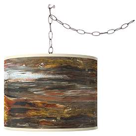 Image1 of Giclee Glow Embracing Change Shade 13 1/2" Wide Plug-In Swag Pendant