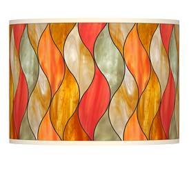 Image1 of Giclee Glow Flame Mosaic Pattern Lamp Shade 13.5x13.5x10 (Spider)