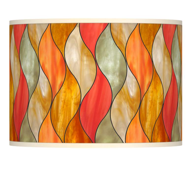 Image 1 Giclee Glow Flame Mosaic Pattern Lamp Shade 13.5x13.5x10 (Spider)