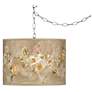 Giclee Glow Floral Spray 13 1/2" Wide Plug-In Swag Pendant