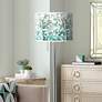 Giclee Glow Garth 63" 2-Light Aqua Mosaic Shade Nickel Floor Lamp