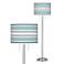 Giclee Glow Garth 63" 2-Light Stripes Shade Nickel Floor Lamp