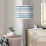 Giclee Glow Garth 63" 2-Light Stripes Shade Nickel Floor Lamp