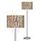 Giclee Glow Garth 63" 2-Light Synthesis Shade Nickel Floor Lamp