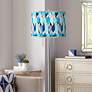 Giclee Glow Garth 63" Blue Panels Shade Brushed Nickel Floor Lamp
