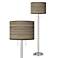 Giclee Glow Garth 63" Cedar Zebrawood Shade Brushed Nickel Floor Lamp