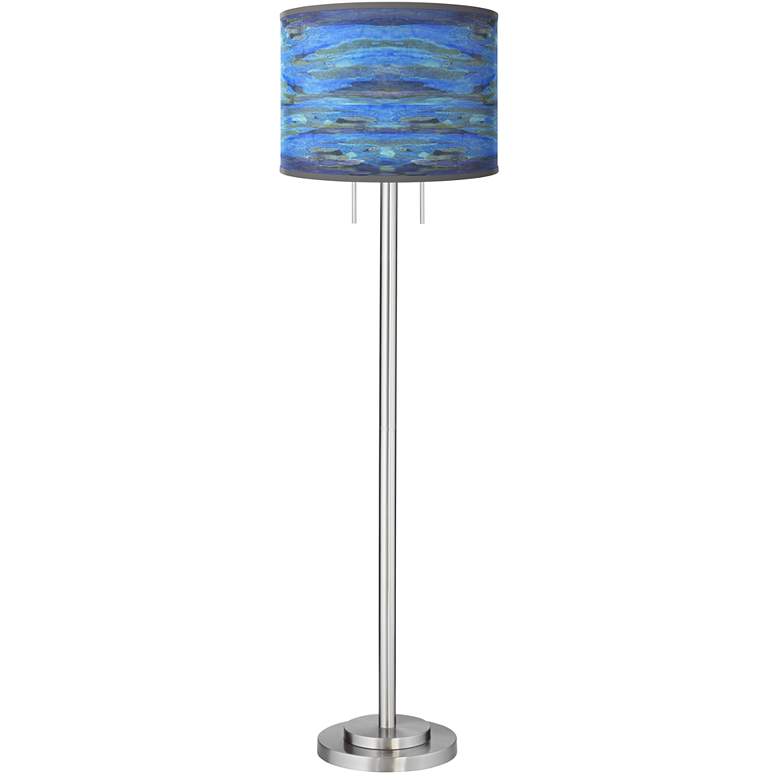 Image 2 Giclee Glow Garth 63 inch High Oceanside Blue Brushed Nickel Floor Lamp