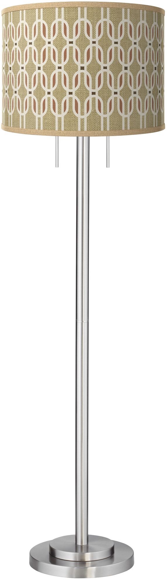 Giclee Glow Garth 63" High Rustic Mod Shade Brushed Nickel Floor Lamp
