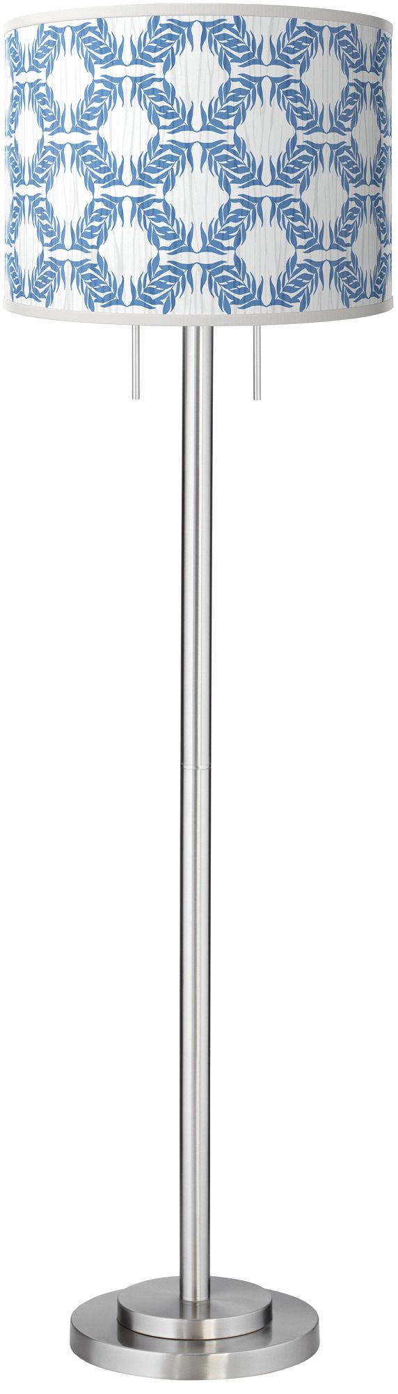 Giclee Glow Garth 63" Leaf Symmetry Shade Brushed Nickel Floor Lamp