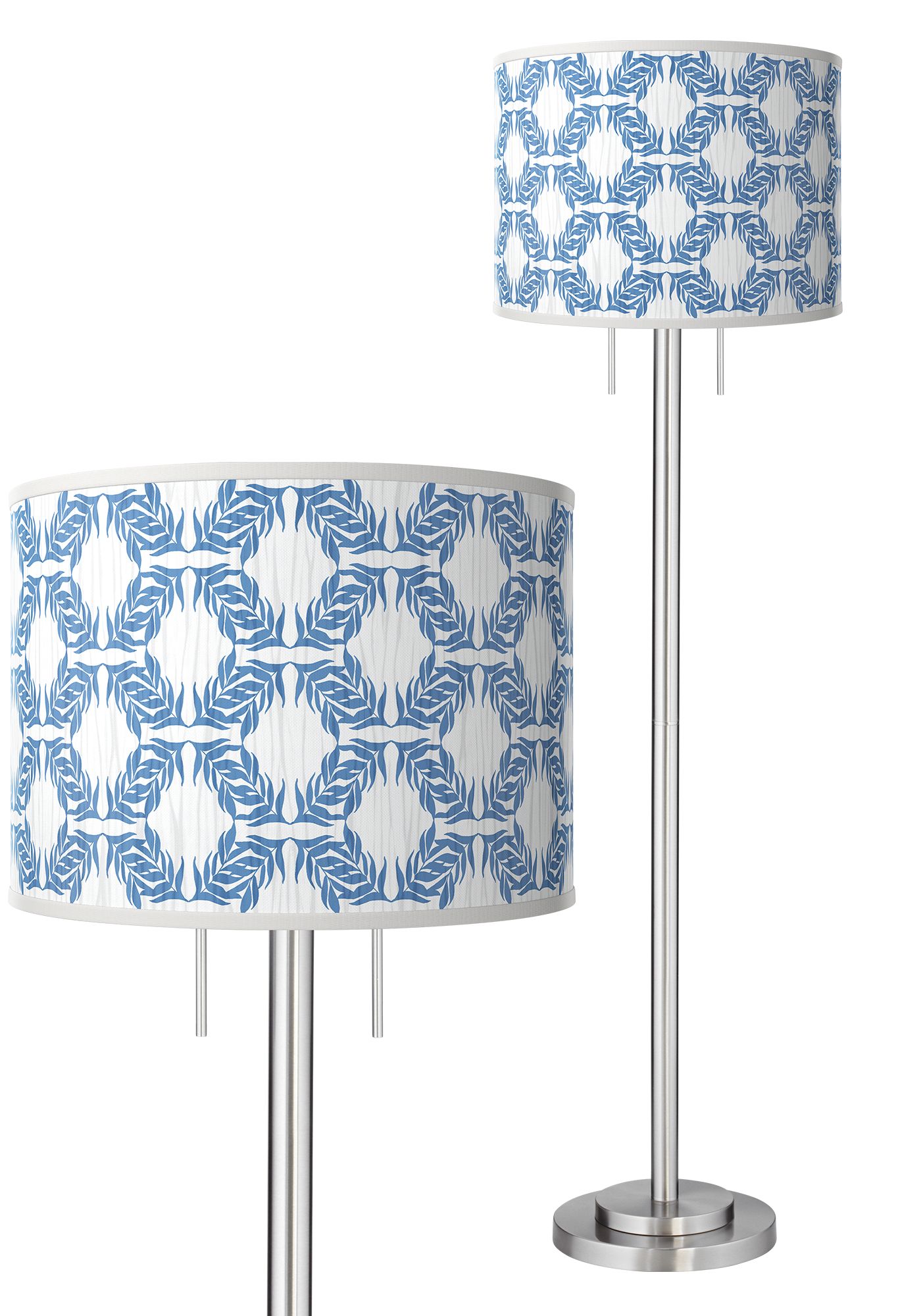 Image Giclee Glow Garth 63" Leaf Symmetry Shade Brushed Nickel Floor Lamp