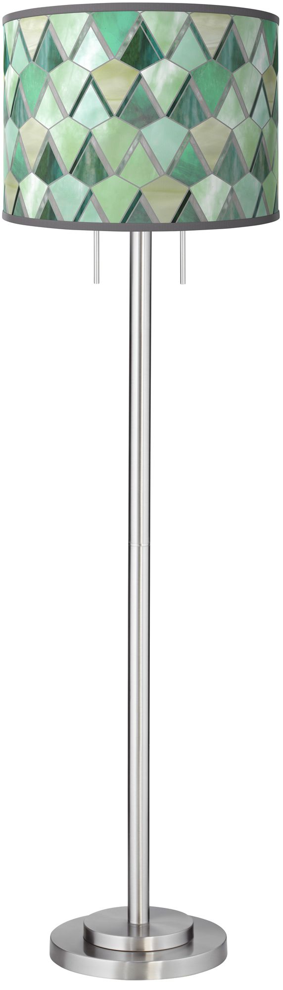Giclee Glow Garth 63" Misty Morning Shade Brushed Nickel Floor Lamp