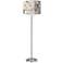 Giclee Glow Garth 63" Rosy Blossoms Shade Brushed Nickel Floor Lamp