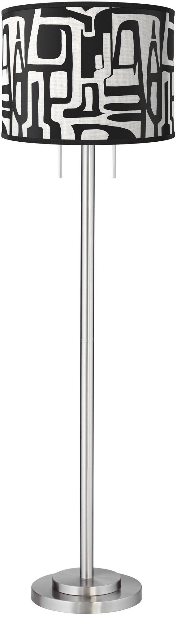 Giclee Glow Garth 63" Tempo Shade Brushed Nickel Floor Lamp