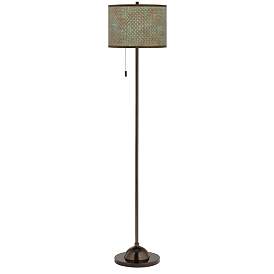 Image2 of Giclee Glow  Interweave Patina 62" Bronze Club Floor Lamp