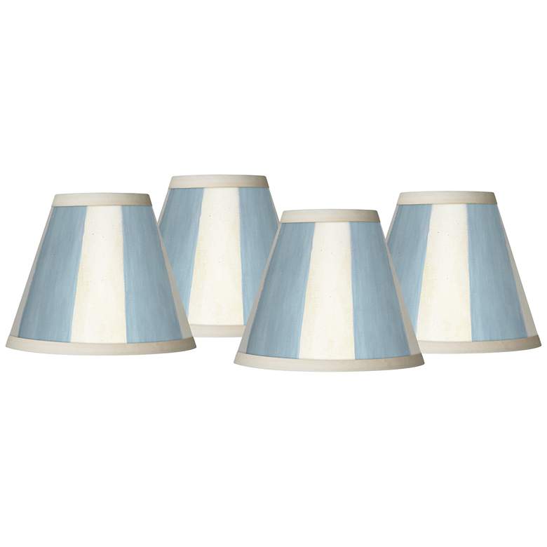 Image 1 Giclee Glow Light Eggshell Blue Set of Four Clip Shades 3x6x5 (Clip-On)