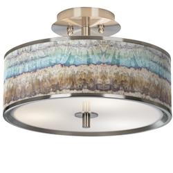 Giclee Glow Marble Jewel 14&quot; Wide Ceiling Light