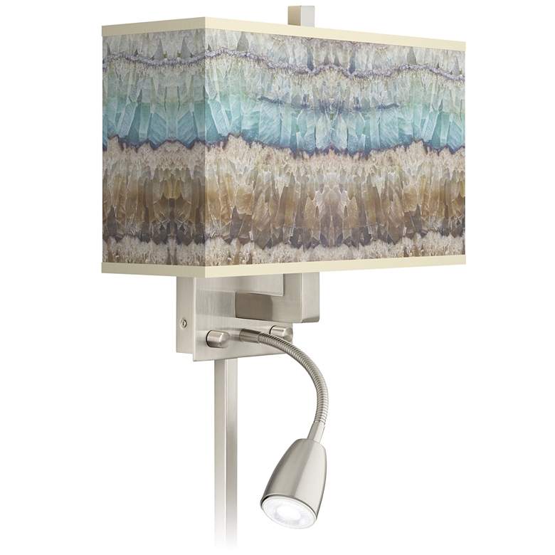 Image 1 Giclee Glow Marble Jewel 14" Wide LED Reading Light Plug-In Sconce